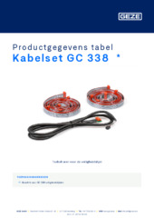 Kabelset GC 338  * Productgegevens tabel NL