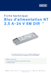 Bloc d'alimentation NT 2,5 A-24 V SM DIR  * Fiche technique FR