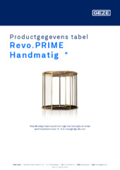 Revo.PRIME Handmatig  * Productgegevens tabel NL