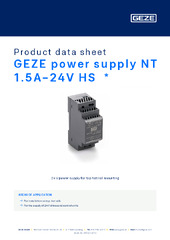 GEZE power supply NT 1.5A-24V HS  * Product data sheet EN