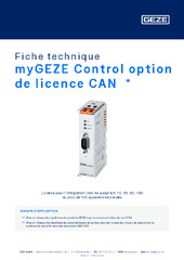 myGEZE Control option de licence CAN  * Fiche technique FR