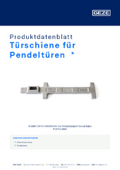 Türschiene für Pendeltüren  * Produktdatenblatt DE