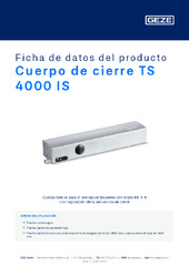 Cuerpo de cierre TS 4000 IS Ficha de datos del producto ES