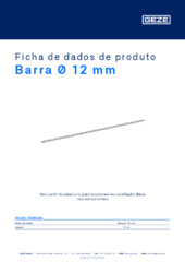 Barra Ø 12 mm Ficha de dados de produto PT