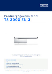 TS 3000 EN 3 Productgegevens tabel NL
