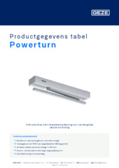 Powerturn Productgegevens tabel NL