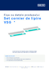 Set cornier de lipire VSG  * Fișa cu datele produsului RO