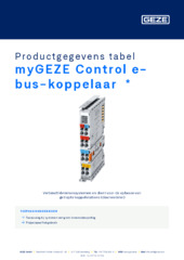 myGEZE Control e-bus-koppelaar  * Productgegevens tabel NL