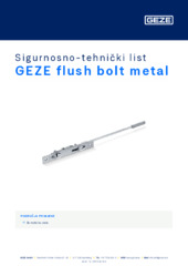 GEZE flush bolt metal Sigurnosno-tehnički list HR