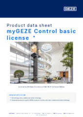 myGEZE Control basic license  * Product data sheet EN