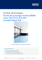 Porte de passage mobile MSW avec fonction d'arrêt - encadrement fin  * Fiche technique FR