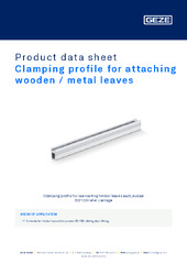 Clamping profile for attaching wooden / metal leaves Product data sheet EN