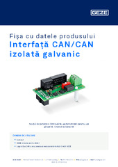 Interfață CAN/CAN izolată galvanic Fișa cu datele produsului RO