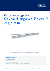 Szyna ślizgowa Boxer P 20,7 mm Karta katalogowa PL