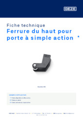 Ferrure du haut pour porte à simple action  * Fiche technique FR