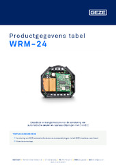 WRM-24 Productgegevens tabel NL