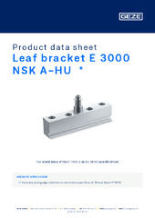Leaf bracket E 3000 NSK A-HU  * Product data sheet EN