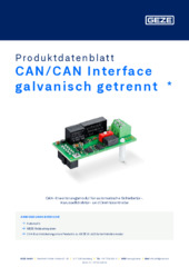 CAN/CAN Interface galvanisch getrennt  * Produktdatenblatt DE