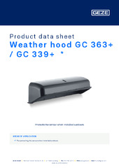 Weather hood GC 363+ / GC 339+  * Product data sheet EN