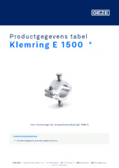 Klemring E 1500  * Productgegevens tabel NL