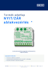 NYIT/ZÁR ablakvezérlés  * Termék adatlap HU