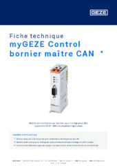 myGEZE Control bornier maître CAN  * Fiche technique FR