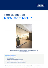 MSW Comfort  * Termék adatlap HU