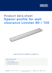 Spacer profile for wall clearance Levolan 60 / 120 Product data sheet EN