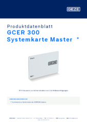 GCER 300 Systemkarte Master  * Produktdatenblatt DE