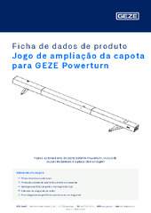 Jogo de ampliação da capota para GEZE Powerturn Ficha de dados de produto PT