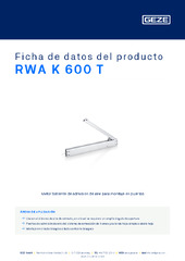 RWA K 600 T Ficha de datos del producto ES