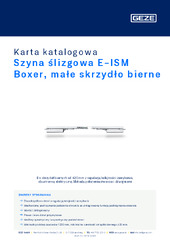 Szyna ślizgowa E-ISM Boxer, małe skrzydło bierne Karta katalogowa PL