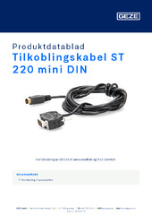 Tilkoblingskabel ST 220 mini DIN Produktdatablad NB