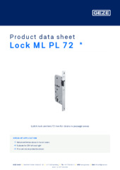 Lock ML PL 72  * Product data sheet EN