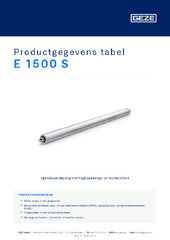 E 1500 S Productgegevens tabel NL
