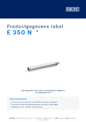 E 350 N  * Productgegevens tabel NL