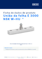 União da folha E 3000 NSK W-HU  * Ficha de dados de produto PT