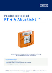 FT 4 A Akustiskt  * Produktdatablad SV