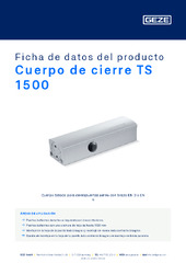 Cuerpo de cierre TS 1500 Ficha de datos del producto ES