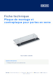 Plaque de montage et contreplaque pour portes en verre Fiche technique FR