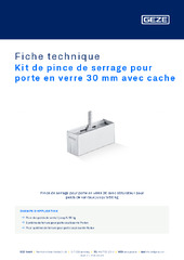 Kit de pince de serrage pour porte en verre 30 mm avec cache Fiche technique FR