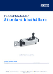 Standard bladhållare Produktdatablad SV
