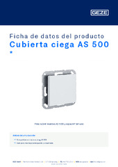 Cubierta ciega AS 500  * Ficha de datos del producto ES