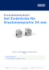 Set Endstücke für Glasklemmplatte 30 mm Produktdatenblatt DE