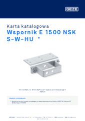 Wspornik E 1500 NSK S-W-HU  * Karta katalogowa PL
