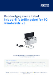 Inbedrijfstellingskoffer IQ windowdrive Productgegevens tabel NL