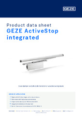 GEZE ActiveStop integrated Product data sheet EN