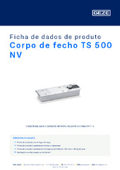Corpo de fecho TS 500 NV Ficha de dados de produto PT