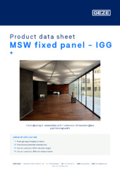 MSW fixed panel - IGG  * Product data sheet EN