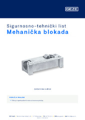 Mehanička blokada Sigurnosno-tehnički list HR